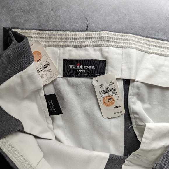 Kiton Wool Gray Dress Pants - Picture 2 of 3